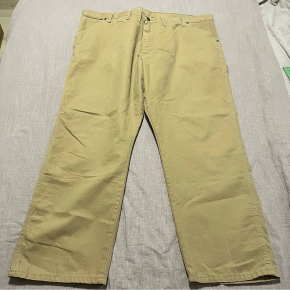 Wrangler Men's Khaki Carpenter Work Pants Size 46 Big and Tall Durable GUC - Picture 2 of 7